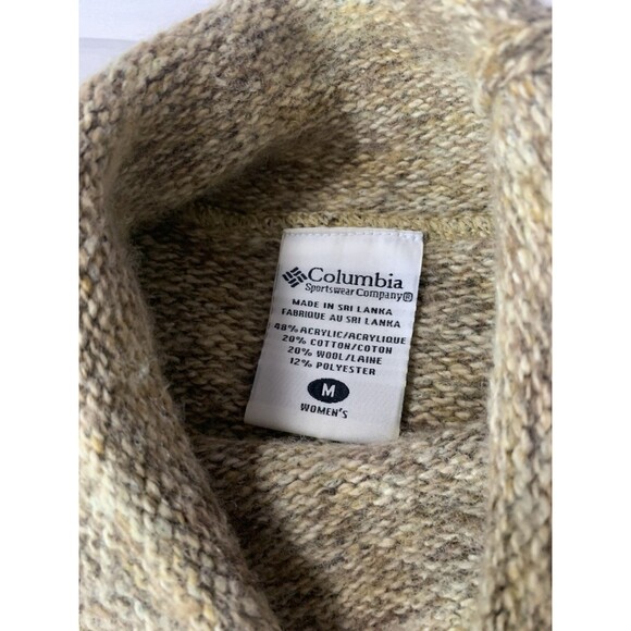 Vtg Columbia Wool Fall Sweater Turtleneck Oatmeal Long Sleeve Womens Size M - Picture 2 of 6